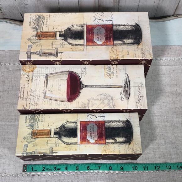 NEW! 3-Pc Wine Themed Nesting Home Decor or Gift Boxes - Picture 10 of 15